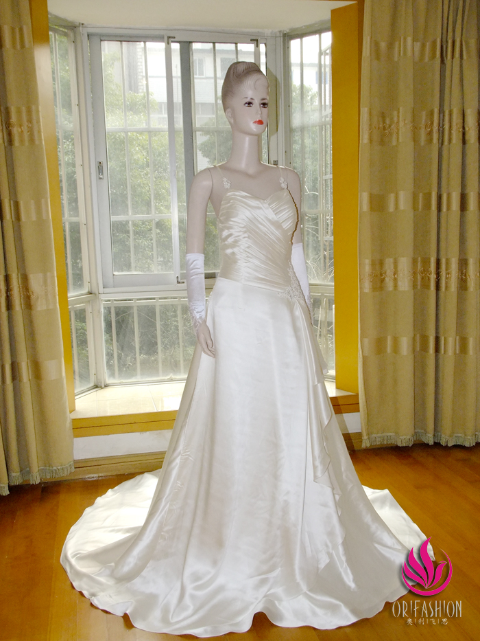 Orifashion HandmadeHandmade Silk Wedding Dress beaded with rhine - Click Image to Close